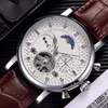 Montre en cuir de mode hommes montre-bracelet hommes mécanique mouvement automatique montre en acier montres Relogio Masculino horloge montres-bracelets260D