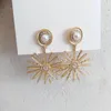 Dangle Earrings & Chandelier Radial Fireworks Sun Sweet Pearl Zircon For Women 2023 Female Fashion Jewelry BrincosDangle Kirs22