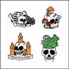 Cartoon Accessories Punk Skl Halloween Enamel Brooches Pin For Women Girl Fashion Jewelry Metal Vintage Pins Badge Wholesale Gift Dr Dh93X