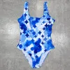 Sexy eendelige bikini voor dames zwempak met letters zomer mode zwemkleding dame backless badpakken s-xl