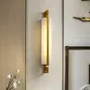 Wandlampen Chinese stijl LAMP Woonkamer TV Achtergrond Moderne Entry Porch All Copper Marble Slaapkamer Bedside