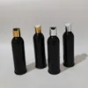 Förvaringsflaskor 30 st 250 ml tom svart lotion med guld silver skiva topplock kosmetisk förpackning container plastflask schampo