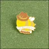 Accessoires de dessin animé Épingles en émail d'abeille M. Cowboy Pin Badges Beehaw Chapeau de gentleman jaune Broches d'insectes Revers Vêtements Sac à dos Ani Dhyqs