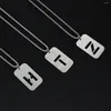 Pendant Necklaces Men's Hollow Letter Military Necklace Korean Stainless Steel Personality Hip-hop Trendy Sweater Chain Student