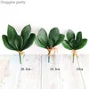 Decorative Flowers Simulation Green Leaf Of Butterfly Orchid Grass Home Plant Decors Artificial El Table Decor 3 Sizes & Wreaths