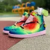 2023Casual Shoes J Balvin x Jumpman High 1 1s Mens Men Women Smiley Joint Gradient Rainbow Designers Trainers Sports Sneakers 36-46