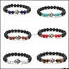 Fios de miçangas Maya Bracelet Charme Mármore Minchas Miços de lava Cura Energia Aura Presentes Drop Deliver Delivery Jóias Bracelets Dhik4