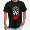 Men's T Shirts Men's Top Qualitycotton Funny Panda Pilot Print Shirt Loose Summer Knitted Fabric Men Tshirt O-neck T-shirt Male Tees