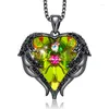 Colares pendentes Colar de coração criativo de alta qualidade Colar de coração requintado anjo colorido Crystal Fashion Gifts para meninas