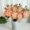 Decorative Flowers Silk Fake Artificial Peony Home Bedroom Floral Decoration Blue Rose Red Simulation Flower Burnt Edge Peonys Branches