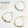 Link Armbänder Kette Wild Free Romantische Naturstein Exquisite 2023 Französisch Vintage Edelstahl Handgemachte Metall Wafer Schmuck Für