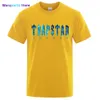 Herr t-shirts Trapstar London undervattensblå tryckt t-shirt män sommar andas av case kort seve street överdimensionerade bomullsmärke t skjortor 0304H23