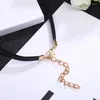 Hänghalsband trendiga söta träpärlor halsband för kvinnor vintage läderkedja guld mode smycken flickor gåvor tillbehör dekorationer