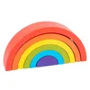 Houten regenboog stenen natuurlijke houten speelgoed bouwsteen set educatieve kleuterschool benodigdheden baby cadeau