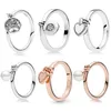 925 Srebrne kobiety dopasowane Pandora Pierścień Oryginalne serce Crown Pierścienie Tree of Love With Crystal Ring Contemporary Pearl