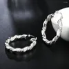 Stud Earrings Vintage Twisted Rope Hoop 925 Silver Jewelry For 2023 Women Luxury Wedding Party Gift Trenc Charm