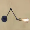 Lampa ścienna Edison Light Bulwek Long Arm Switch Warehouse Loft American Country Retro Industry Vintage Żelazne małe lampy