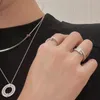 Designer Halsband lyxhalsband graverade bokstäver design cirkulär Modestilar smycken ledig stil Alla hjärtans dag Presentsmycken mångsidig mycket bra