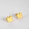 Stud Earrings Stainless Steel Simple And Lovely Natural Inspired By Autumn The Canadian Flag Gold