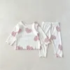 Vêtements Ensembles Enfants Bébé Fille Vêtements Ensemble Printemps Automne Dot Imprimer Pyjamas Pour Nourrissons Sleeper Wear Tenues Costumes