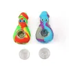 Latest Colorful Silicone Octopus Style Pipes Herb Tobacco Oil Rigs Glass Hole Filter Bowl Portable Handpipes Smoking Cigarette Hand Holder Tube