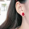 Stud -oorbellen y2k sieraden hars rood granaatappelzaad voor vrouwen mode vintage grappige geometrische charme 90s esthetisch geschenk
