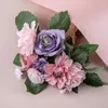 Flores decorativas 1 Uds. Ramo de flores de Dalia Artificial de seda regalos el 8 de marzo decoración de boda nupcial