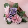 Kwiaty dekoracyjne 1PCS Jedwabny sztuczny Dahlia Bunch Flower Buquet Prezenty 8 marca Bridal Wedding Decoration