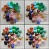 Stone Cut Faceted Natural Assorted Oval Flat Base Cab Cabochon Cystal Loose Beads For Necklace Earrings Jewelry Clothes Accessories Dh6Ja