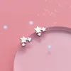Stud Earrings MloveAcc Authentic 925 Sterling Silver Personality 3 Stars Women Fashion For Valentine's Day