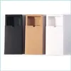 Cajas de embalaje Caja de regalo de papel Kraft negro Embalaje blanco Cartón Boda Baby Shower Galleta Delicada Der Drop Delivery Office Scho Dhsip