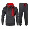 Men's Hoodies 2023 Autumn Winter Sweatsuit Sets 2 Piece Zipper Jacket Track Suit Pants Casual Tracksuit Men Sportswear Set Clothes