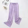 Pontas de calça de perna larga feminina Pontas de pijamas japoneses Wear Summer Casual Style Casual Camfortable Women Softwomen's