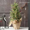 Decoratieve bloemen Molezu Kerstmis desktop Kleine boomdecoratie 30 45cm Simulatie Cypress rood fruit gepoederd