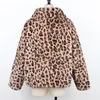 Prendas de abrigo de piel sintética para mujer, moda cálida de invierno, chaqueta con estampado de leopardo, abrigo con capucha, abrigos largos, prendas de vestir