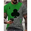 T-shirts pour hommes 2023 Casual Plum Poker Print Leopard-Lrint Lanel Top T-shirts pour hommes O-Neck Short Sleeve Loose Oversized T-Shirt Tops Tees