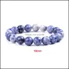 Perlenstränge 6 mm 8 mm 10 mm blauer Punkt Stein Perlenarmband Nce Yoga Freundschaften Strang Schmuck für Frauen Männer Drop Lieferung Armbänder Dheei