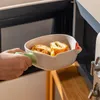 Tigelas tigelas salada de cerâmica japonesa Bowl Bowl Cartoon com tampa de macarrão sobremesa de frutas Snack Bento Box para o escritório do aluno de mesa