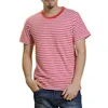 Men's T Shirts Sailor's Striped Short Sleeve Tshirt Loose Round Collar Red Stripe Black Green Navy Shirt Class Clothing Wholesale