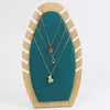 Bijoux Sachets Bamboo Wood Affiche Stand Collier Showcase Holder Pendentif Long Chain Hanging Organizer Anneaux Board