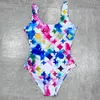 مثيرة من قطعة واحدة بيكيني للنساء ملابس السباحة مع رسائل صيف أزياء ملابس السباحة سيدة عارية الذراعات بدلات الاستحمام S-XL