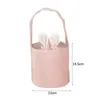 Emballage cadeau Sacs de Pâques avec oreille velours rose panier blanc bonbons pour enfants décoration 2023 emballage