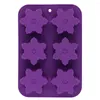 Moldes de cozimento Bolo de silicone molde de mão Diy Soop Snowflake Series de Natal 6 Flower Bread Mold for Tools