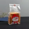 クリスマスデコレーション50pcsかわいい透明なバッグキャンディボックス用のパターンバッグビスケットパッケージギフトクリスマスクッキーシーリング2023