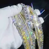 Hänge halsband mode smycken hiphop halsband passera diamant testare 5mm vvs moissanite is ut tenniskedja för män kvinnor