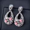 Dangle Earrings & Chandelier Vintage Teardrop Grey Black OPAL With Inlaid Rhinestone Pendant Drop For Women Wedding Party Jewelry 527 KO1Dan