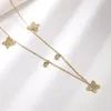 Collares pendientes, colgantes de borlas, gargantilla de mariposa para mujer, cadena de circón de Color dorado en el cuello, accesorios, joyería de moda coreana KBN402