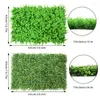 Flores decorativas 60 40 cm de painéis de hedge artificial de boxwood plantas falsas grama para casa no jardim parede de casamentos parede de pano de fundo DIY Decory Greenery