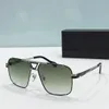 9099 Vintage Square Pilot Solglasögon för män Silver Metal Green Gradient Fashion Sun Glasses Designers Solglasögon Occhiali Da Sole Sunnies UV400 Egyar with Box