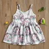 Vestidos de menina WallareNear US Stock Fast 0-5 anos Criança bebê vestido de páscoa de páscoa impressão de animais com algodão sem mangas Roupas macias 2styles